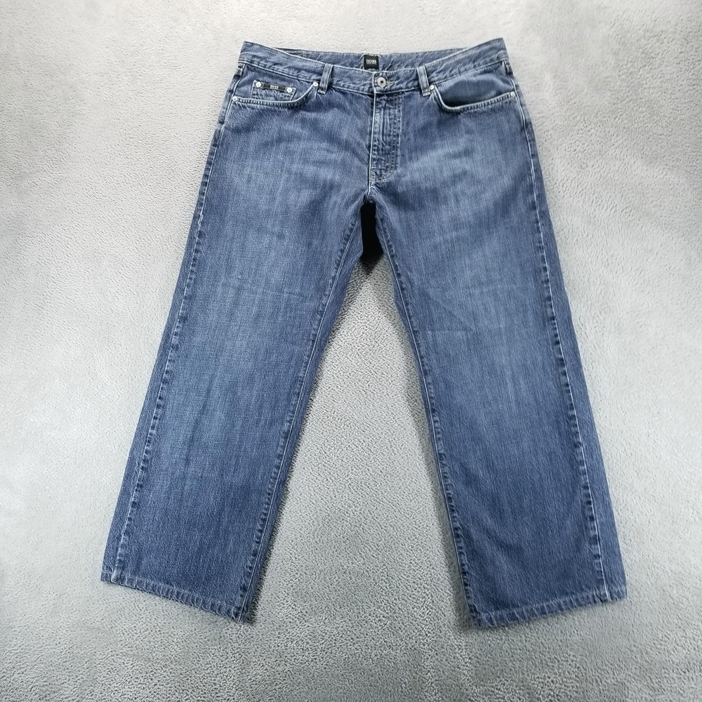 Hugo Boss Jeans‎ Mens 38x30 Blue Texas Relaxed Straight Medium Wash